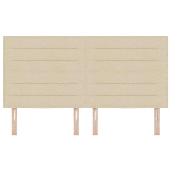 Kopfteil Linien Design Creme 180 cm Stoff