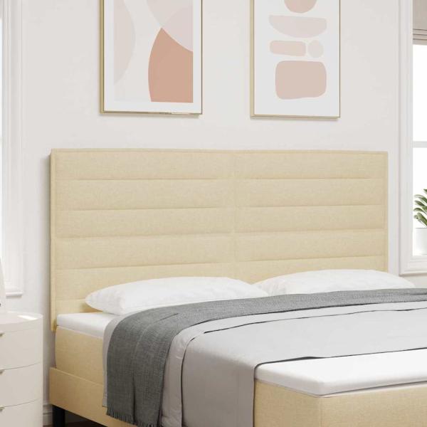 Kopfteil Linien Design Creme 180 cm Stoff