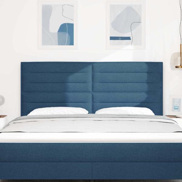 Kopfteile Linien Design Blau 180 cm Stoff