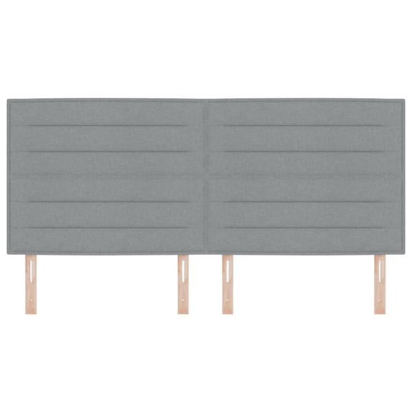 Kopfteil Linien Design Hellgrau 200 cm Stoff