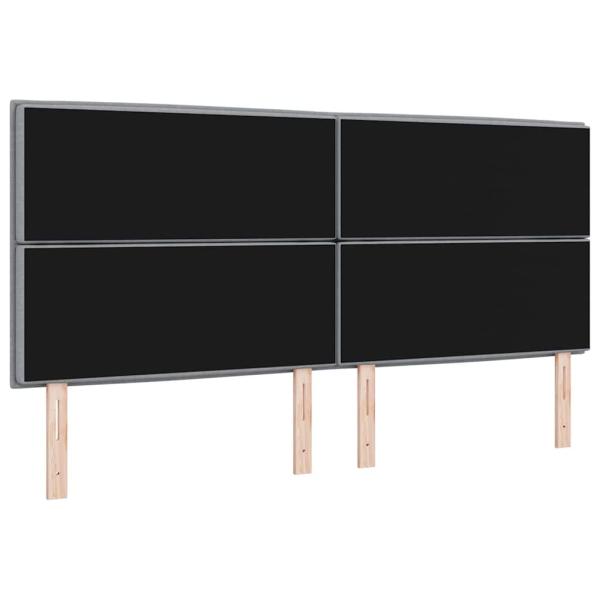 Kopfteil Linien Design Hellgrau 200 cm Stoff