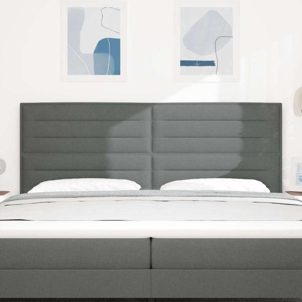 Kopfteil Linien Design Dunkelgrau 200 cm Stoff