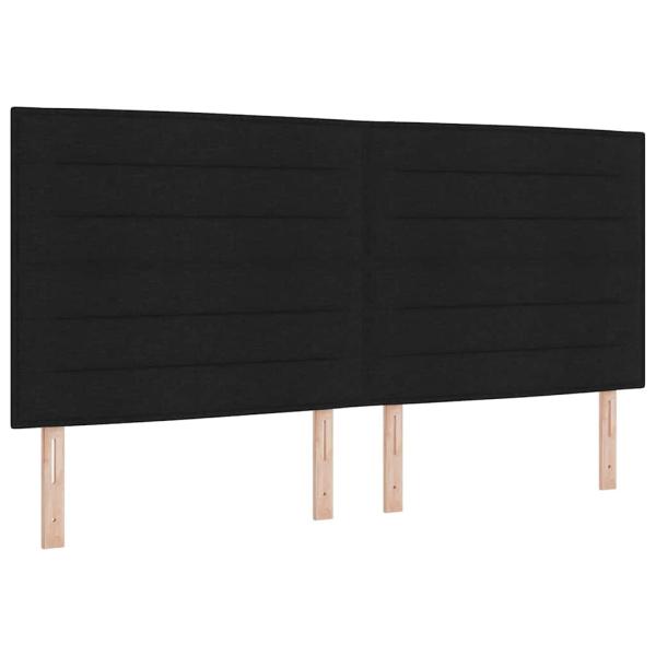 Kopfteil Linien Design Schwarz 200 cm Stoff