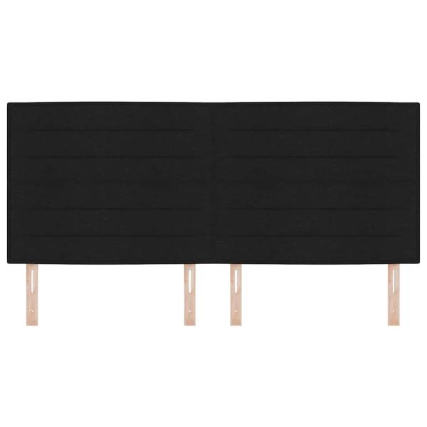 Kopfteil Linien Design Schwarz 200 cm Stoff