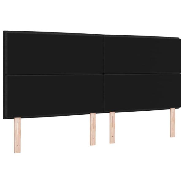 Kopfteil Linien Design Schwarz 200 cm Stoff