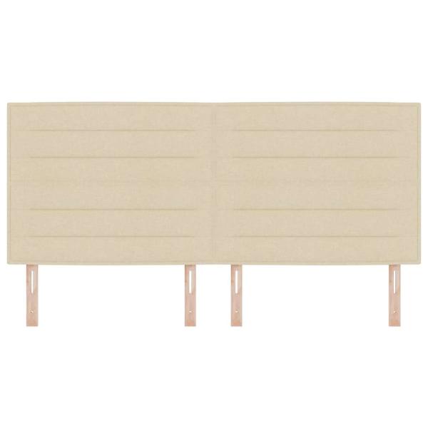 Kopfteil Linien Design Creme 200 cm Stoff