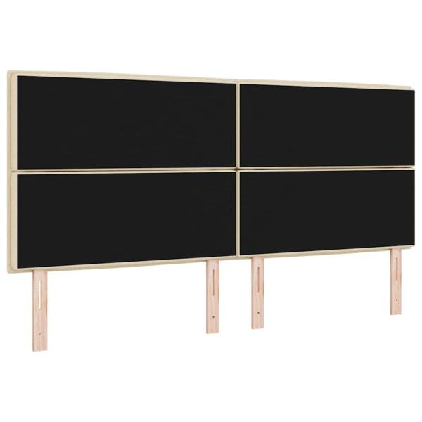 Kopfteil Linien Design Creme 200 cm Stoff