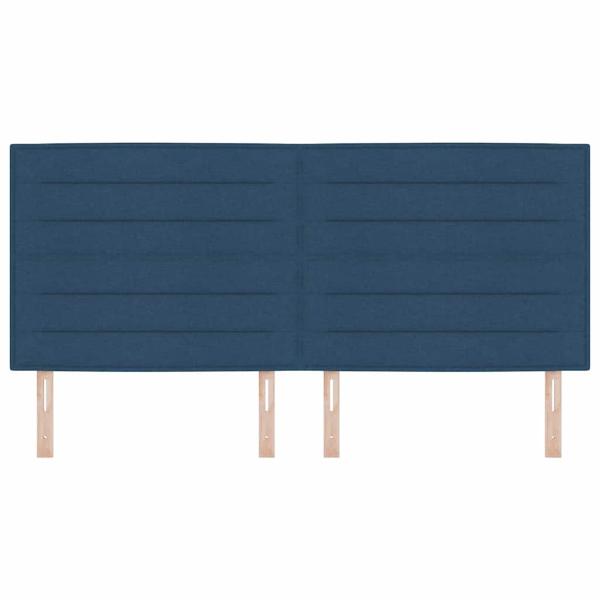 Kopfteil Linien Design Blau 200 cm Stoff