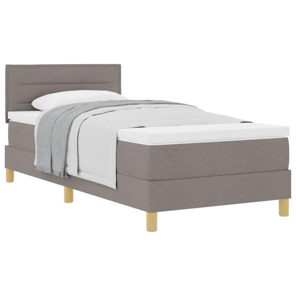 Boxspringbett mit Matratze Taupe 90x200 cm Stoff