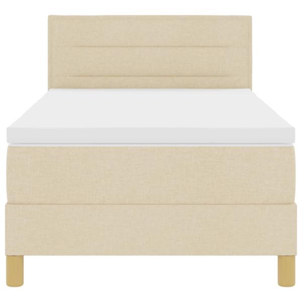 Boxspringbett mit Matratze Creme 90x200 cm Stoff