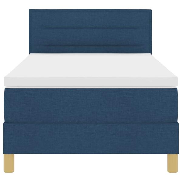 Boxspringbett mit Matratze Blau 90x200 cm Stoff