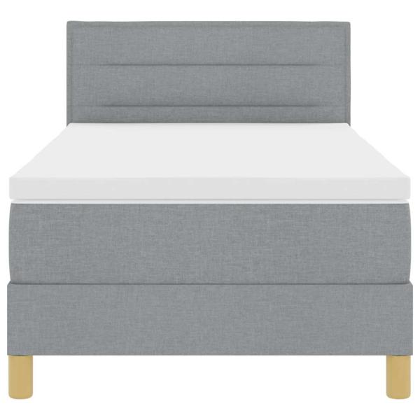 Boxspringbett mit Matratze Hellgrau 100x200 cm Stoff