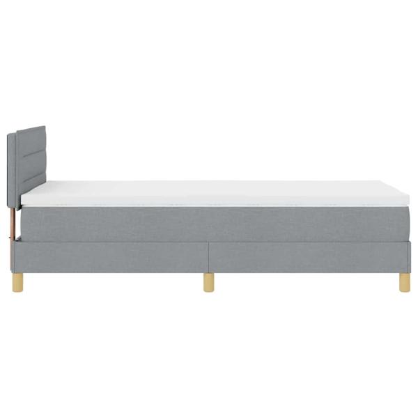 Boxspringbett mit Matratze Hellgrau 100x200 cm Stoff