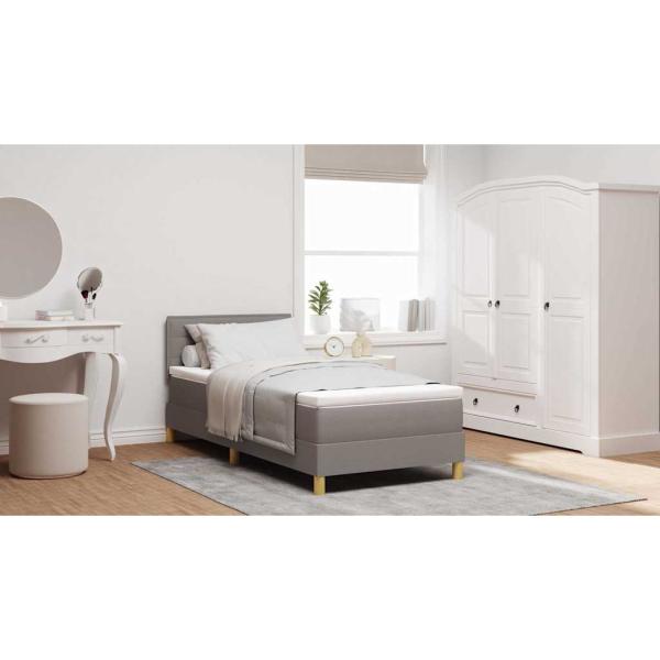 Boxspringbett mit Matratze Taupe 100x200 cm Stoff