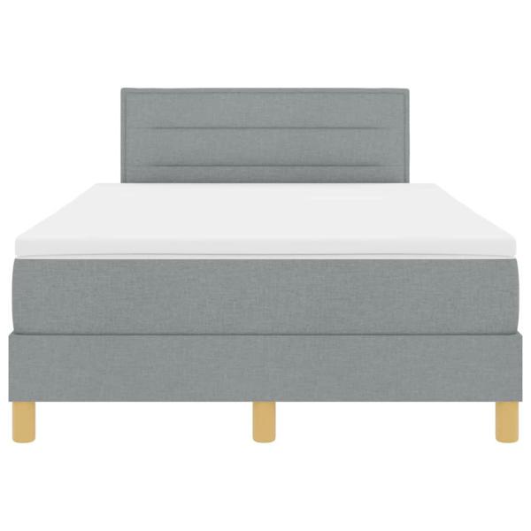 Boxspringbett mit Matratze Hellgrau 120x200 cm Stoff