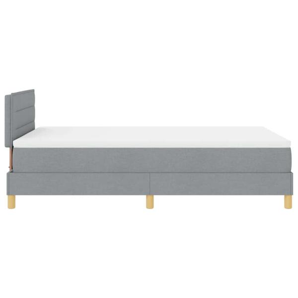 Boxspringbett mit Matratze Hellgrau 120x200 cm Stoff