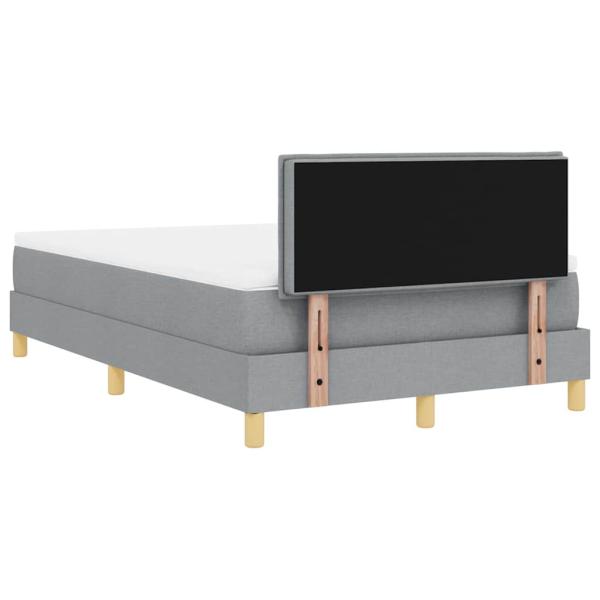 Boxspringbett mit Matratze Hellgrau 120x200 cm Stoff