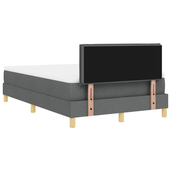 Boxspringbett mit Matratze, Dunkelgrau, 120x200 cm, Stoff
