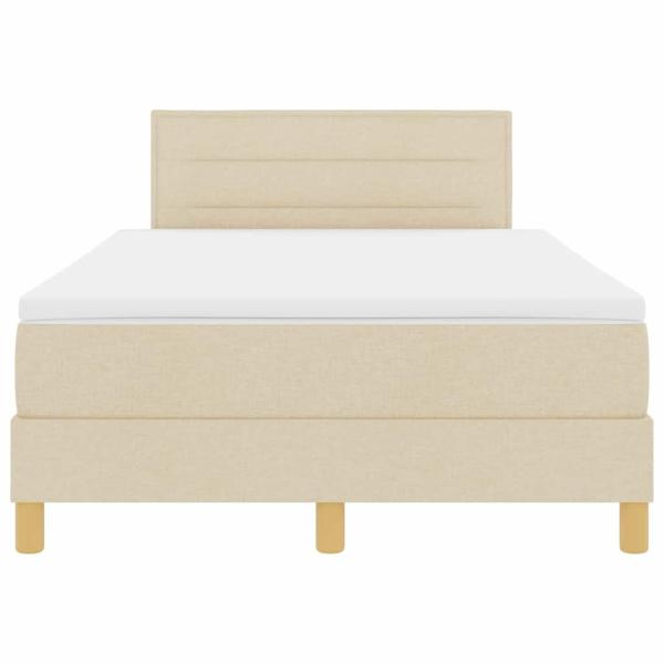 ARDEBO.de - Boxspringbett mit Matratze Creme 120x200 cm Stoff