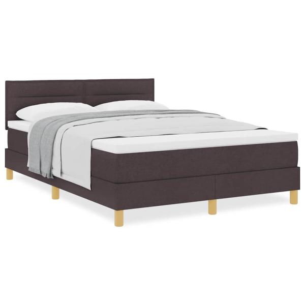 Boxspringbett mit Matratze Dunkelbraun 140x190 cm Stoff