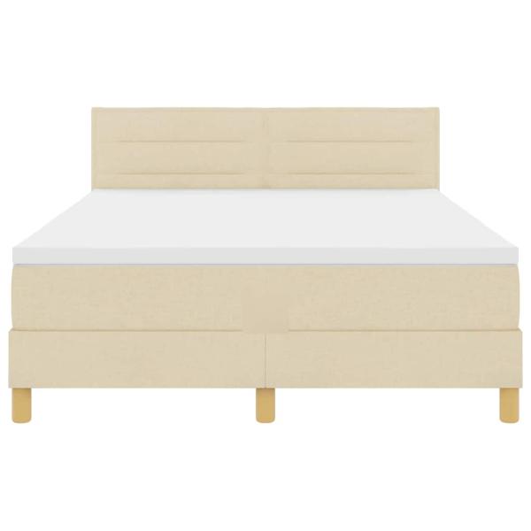 Boxspringbett mit Matratze Creme 140x190 cm Stoff