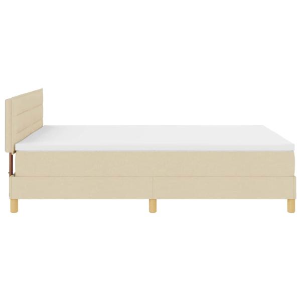 Boxspringbett mit Matratze Creme 140x190 cm Stoff