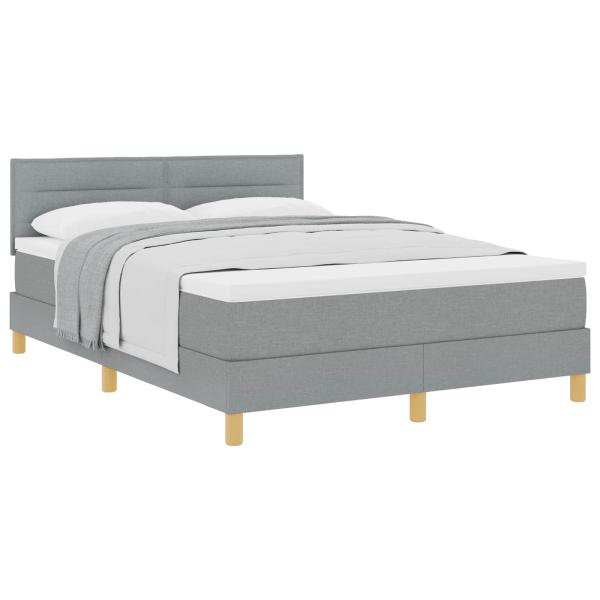 Boxspringbett mit Matratze Hellgrau 140x200 cm Stoff