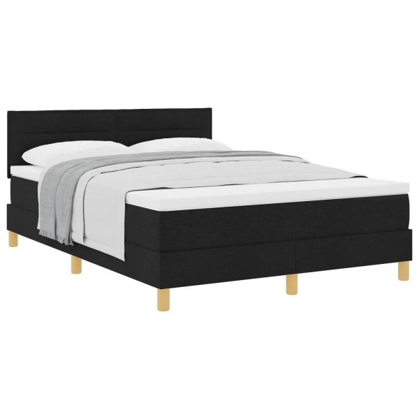 Boxspringbett mit Matratze Schwarz 140x200 cm Stoff