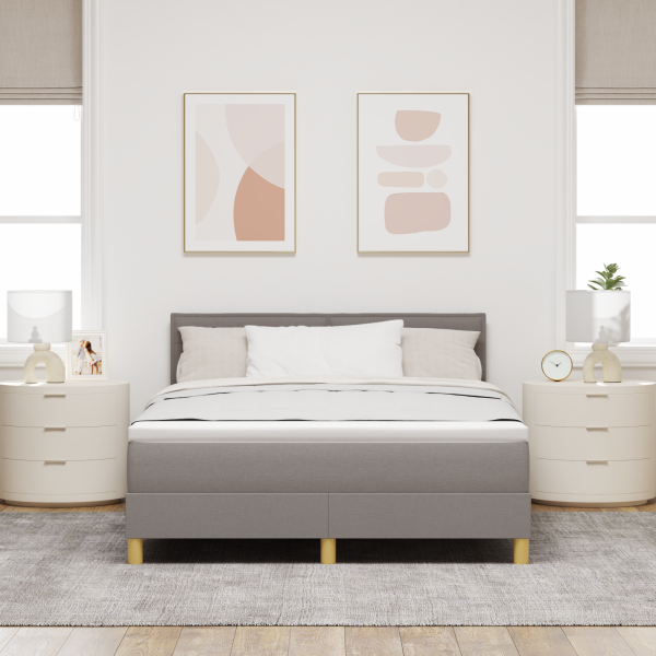 Boxspringbett mit Matratze Taupe 140x200 cm Stoff