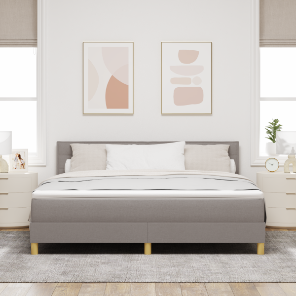 Boxspringbett mit Matratze Taupe 180x200 cm Stoff