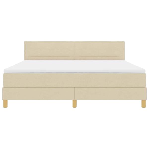 Boxspringbett mit Matratze Creme 180x200 cm Stoff