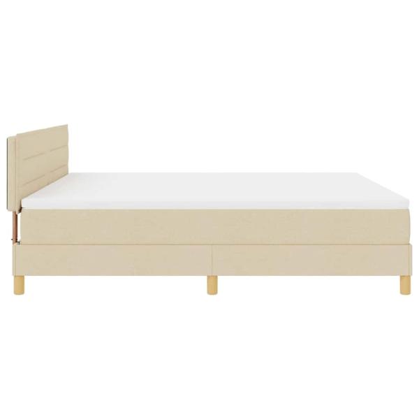 Boxspringbett mit Matratze Creme 180x200 cm Stoff