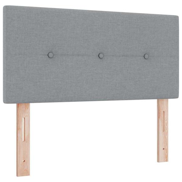 Boxspringbett mit Matratze Hellgrau 90x200 cm Stoff