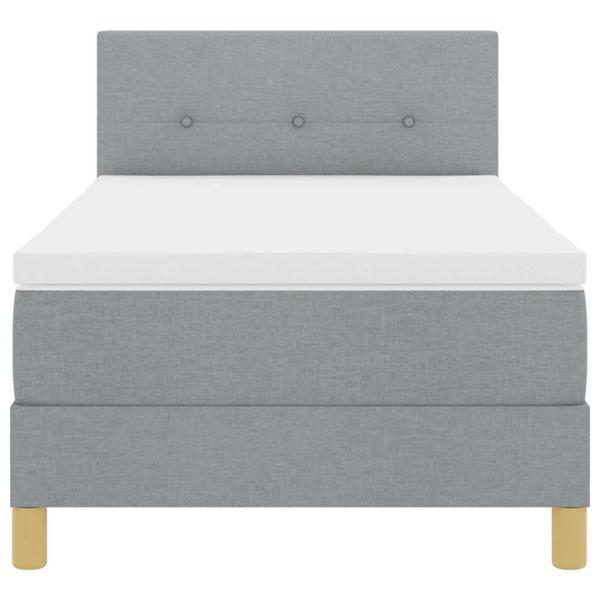 Boxspringbett mit Matratze Hellgrau 90x200 cm Stoff