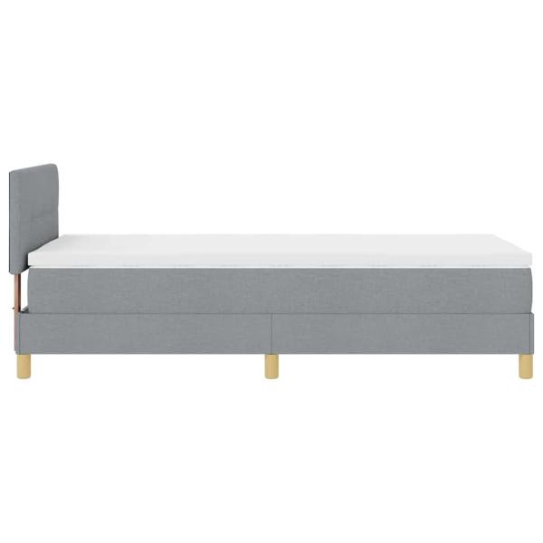 Boxspringbett mit Matratze Hellgrau 90x200 cm Stoff