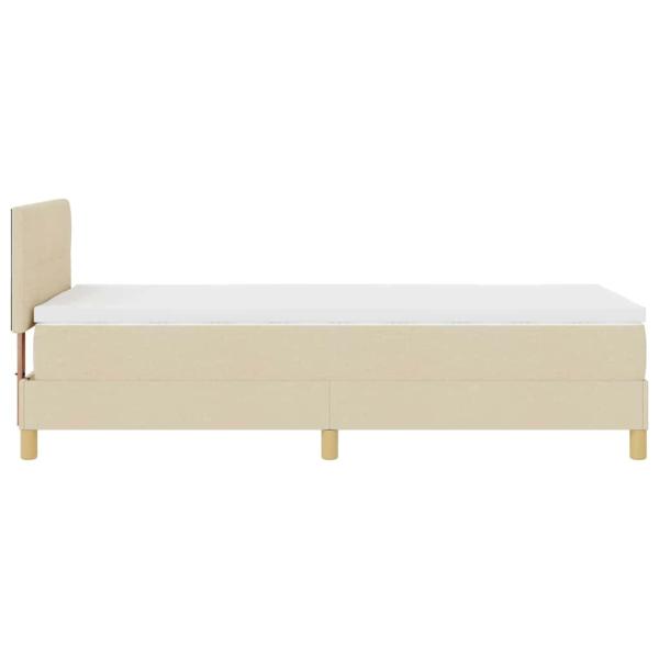 Boxspringbett mit Matratze Creme 100x200 cm Stoff
