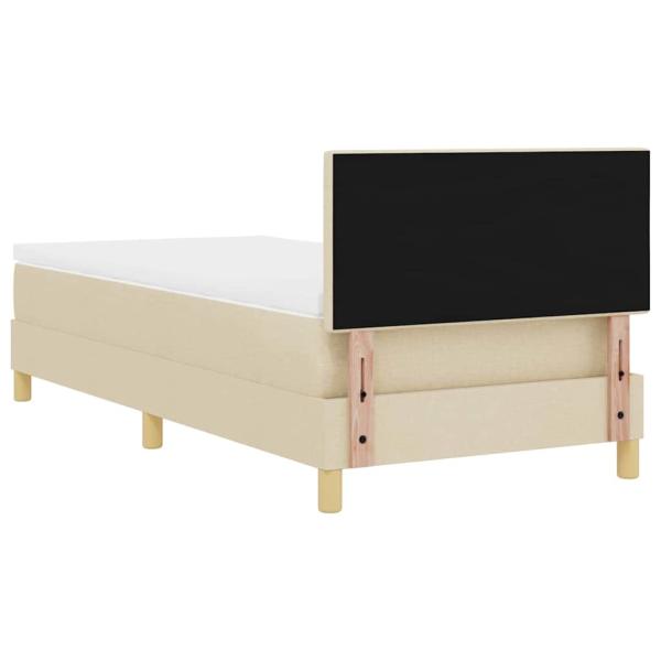 Boxspringbett mit Matratze Creme 100x200 cm Stoff