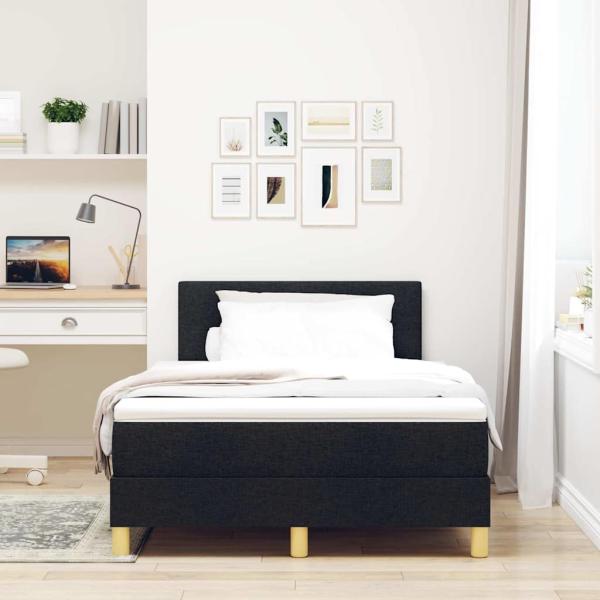 Boxspringbett mit Matratze Schwarz 120x200 cm Stoff