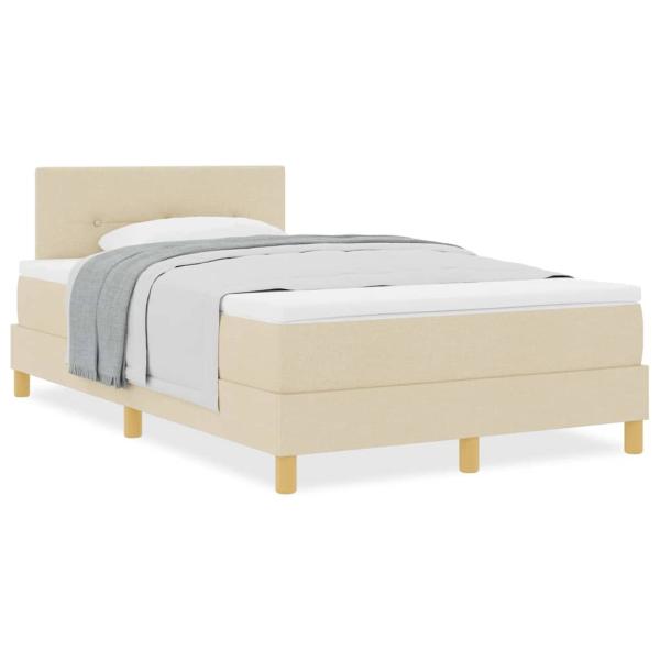 Boxspringbett mit Matratze Creme 120x200 cm Stoff