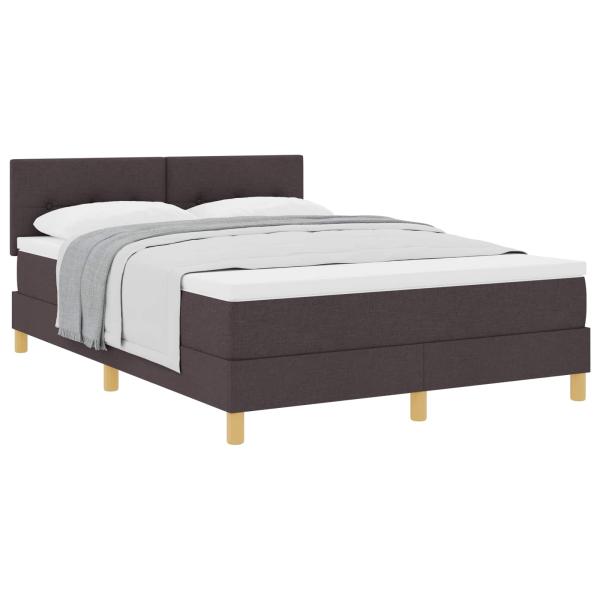 Boxspringbett mit Matratze Dunkelbraun 140x190 cm Stoff