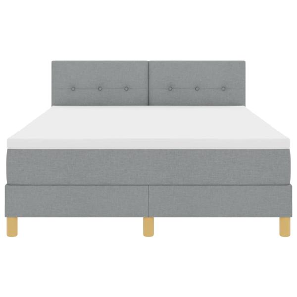 Boxspringbett mit Matratze Hellgrau 140x200 cm Stoff