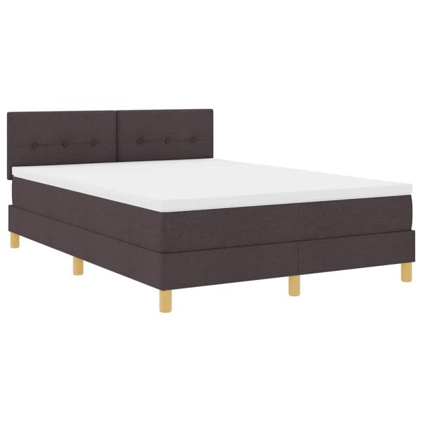 Boxspringbett mit Matratze Dunkelbraun 140x200 cm Stoff