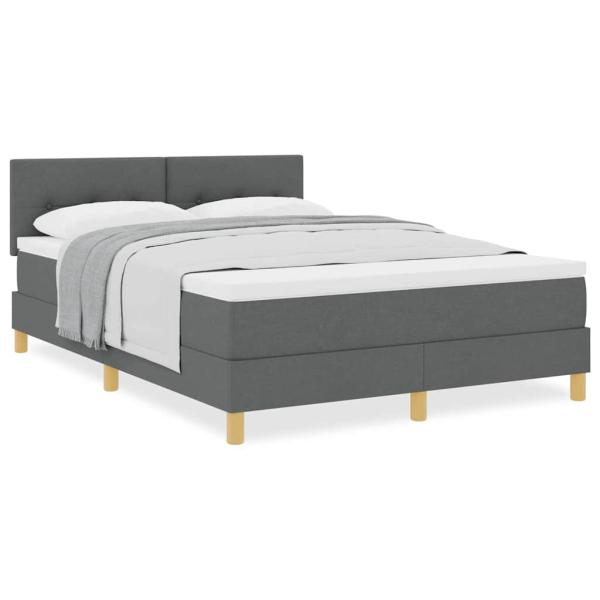 Boxspringbett mit Matratze Dunkelgrau 160x200 cm Stoff