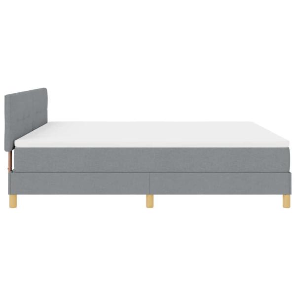 ARDEBO.de - Boxspringbett mit Matratze Hellgrau 180x200 cm Stoff