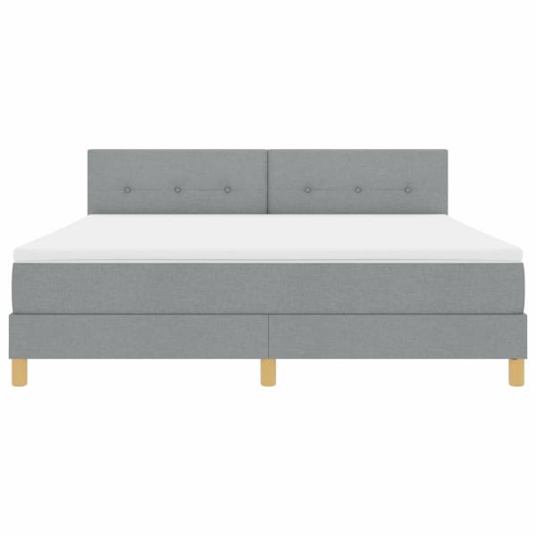 Boxspringbett mit Matratze Hellgrau 180x200 cm Stoff