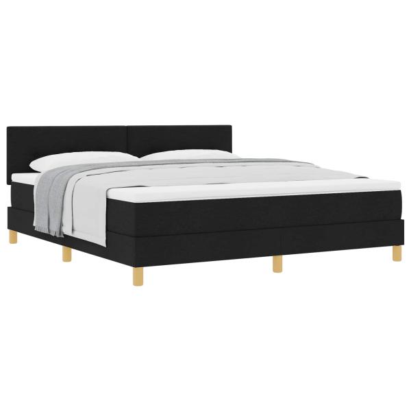 Boxspringbett mit Matratze Schwarz 180x200 cm Stoff