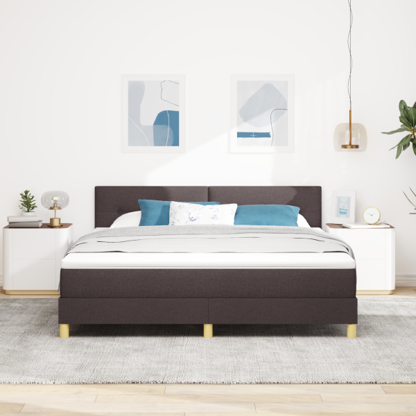 Boxspringbett mit Matratze Dunkelbraun 180x200 cm Stoff