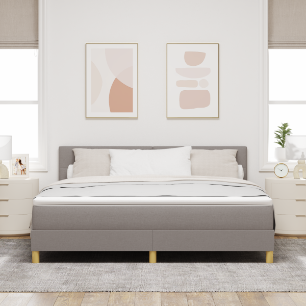 Boxspringbett mit Matratze Taupe 180x200 cm Stoff