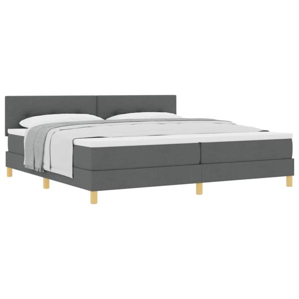 Boxspringbett mit Matratze Dunkelgrau 200x200 cm Stoff