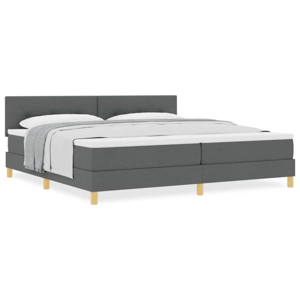 Boxspringbett mit Matratze Dunkelgrau 200x200 cm Stoff